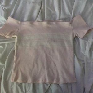 Crop top, Ardene, Large, pink and white